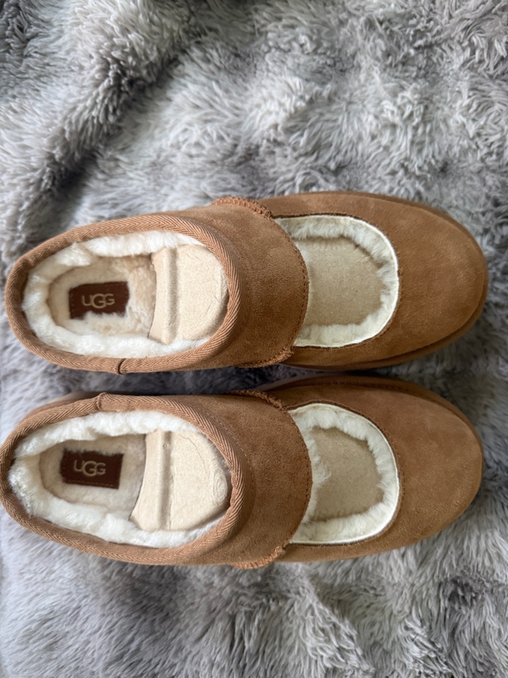 BNWT UGG Chestnut Suede Shearling Mule Slides comes with original box W size 8 - Picture 7 of 10